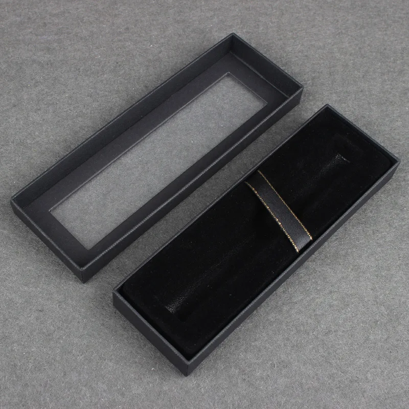 300pcs/lot 17.5x6x2.3cm Pen box paper box general creative gift packaging cardboard box carton paper box with plastic pvc window