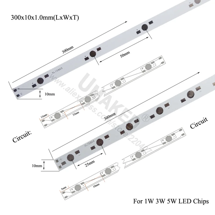 10pcs 6W 12W 18W 36W LED Aluminum Base Plate 300mmPCB Board DIY For 1 3 5W Watt High Power Light Beads