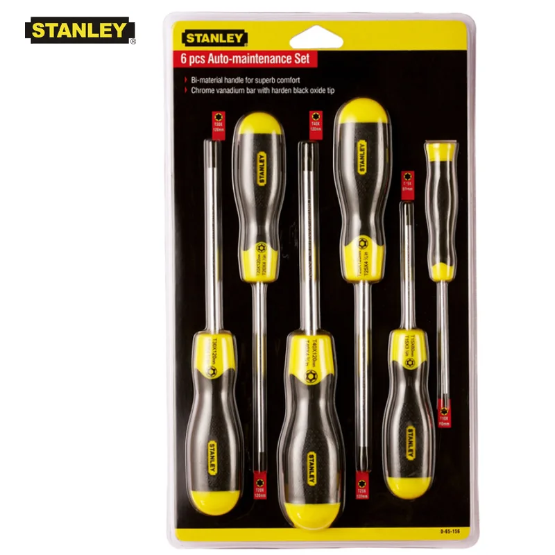 Stanley 6pcs 5pcs security torx screwdrive set precision kit screwdriver torx T5 T6 T8 T10 T15 T20 T25 T30 T40 chrome steel