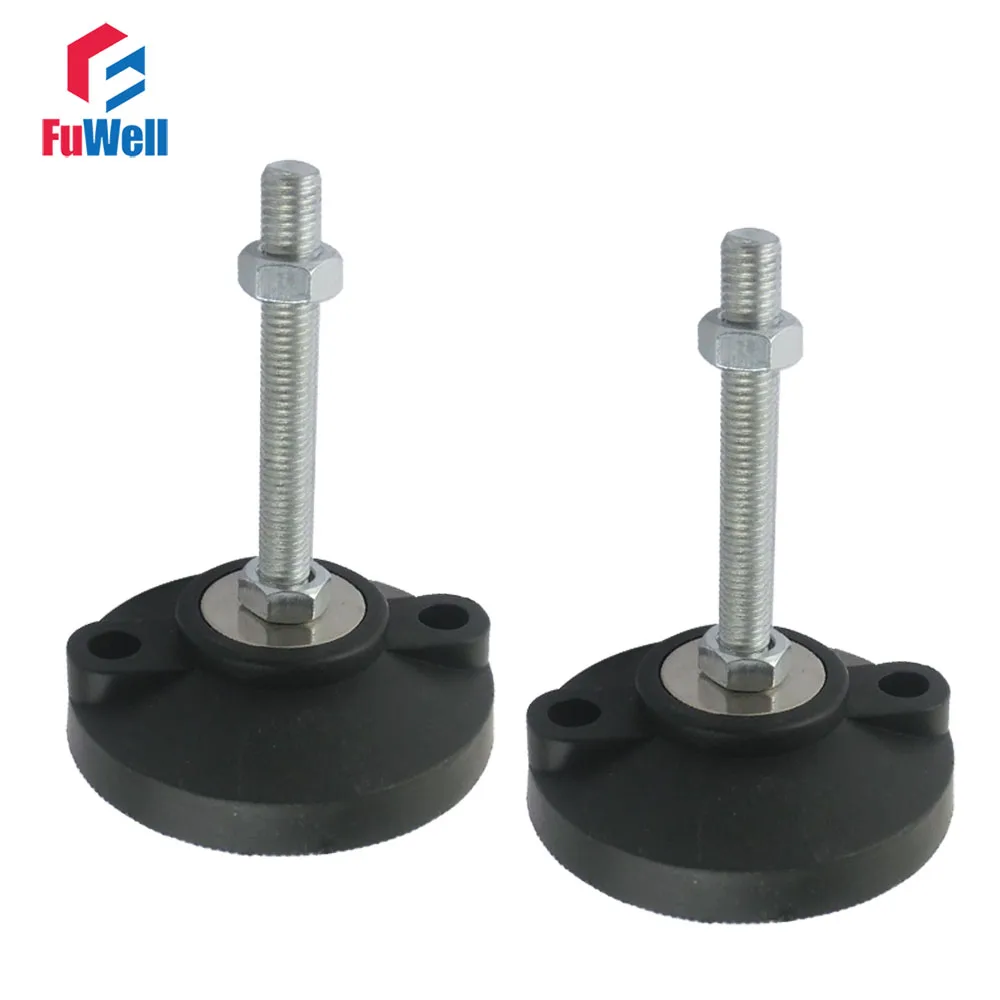 2pcs M20 Thread Adjustable Foot Cups Reinforced Nylon Base 100mm Diameter Articulated Feet 100/120/150mm Length Leveling Foot