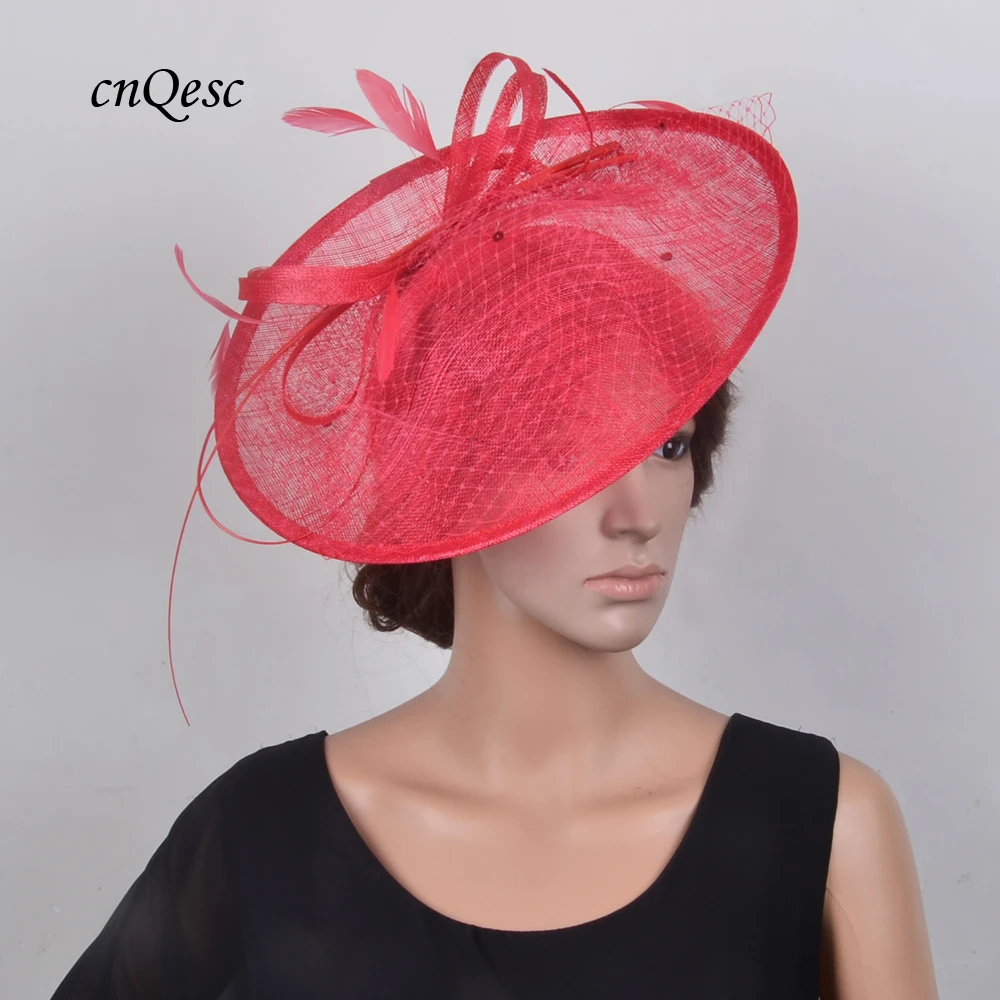 New Kentucky Derby Pillbox Sinamay Hat Fascinator Feather Netting Veil Z&X Sinamay Fascinator Pillbox Hats for Women Wedding Tea  main image 3