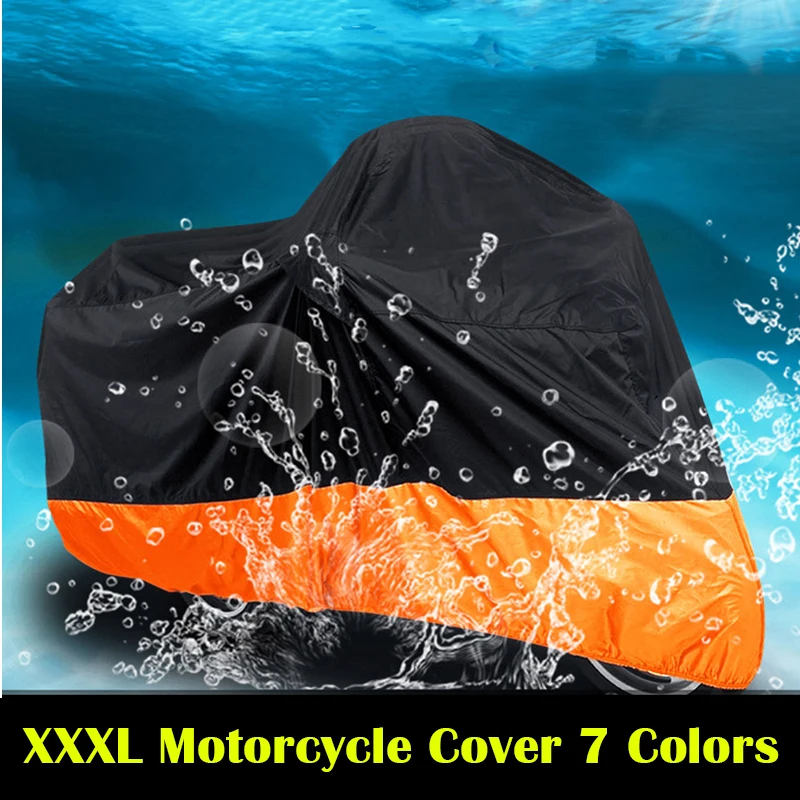 

XXXL Motorcycle Waterproof Dust Proof Rain Cover Bike Scooter Protector Cover 116"x43"x55" Black/Orange/Red/Green/Silver/Purple