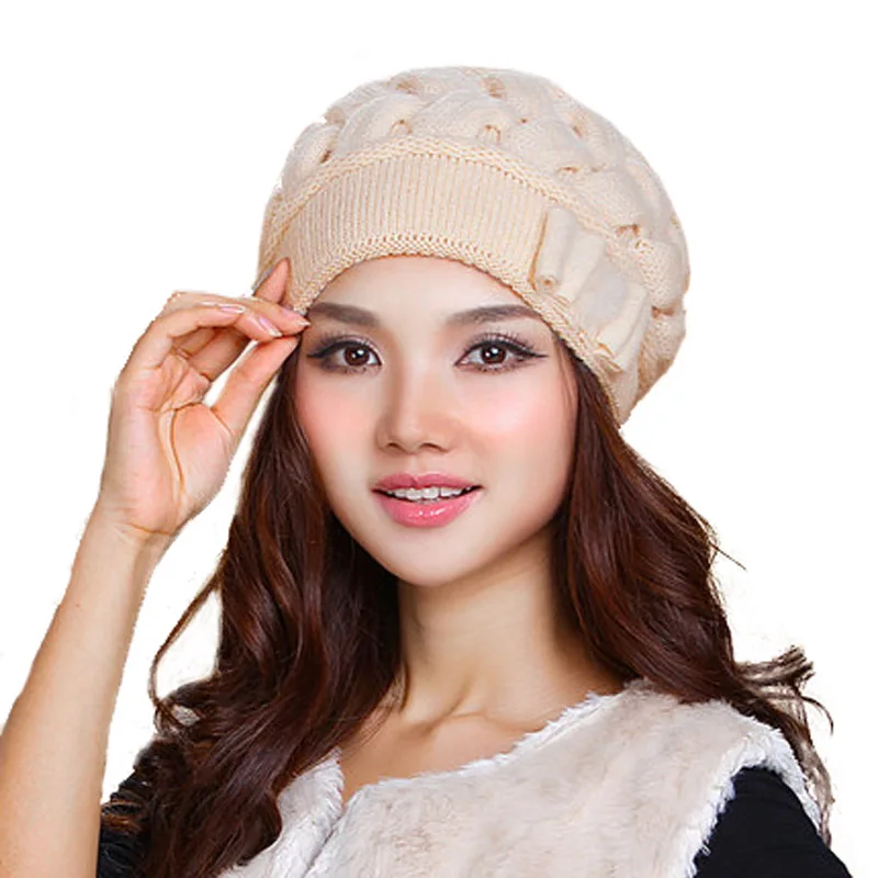 FS Fashion Rabbit Wool Women Caps Thermal Warm Skullies Double Layer Knitted Winter Hat Ear Protect Beanies Gorra Hats Invierno