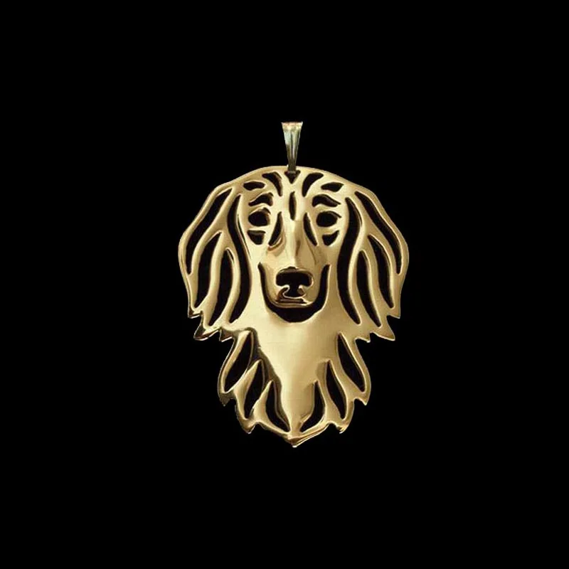 Jewelry Alloy Pet Dog Pendants Long haired Dachshund Pendants