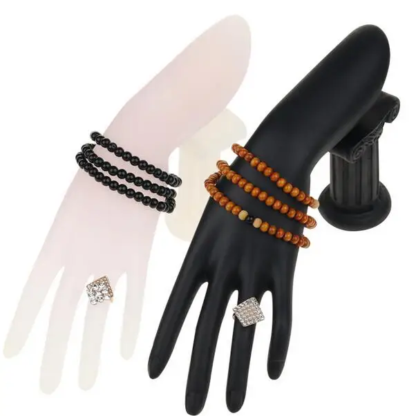 New Black and Frosted White Women Mannequins Hand Jewelry Display Dummy Realistic Female Mannequin Hand For Ring Bracelet Key