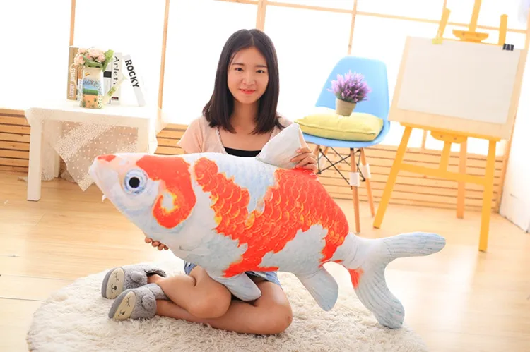 big lovely plush fish toy creative red&white fish pillow doll gift about 120cm