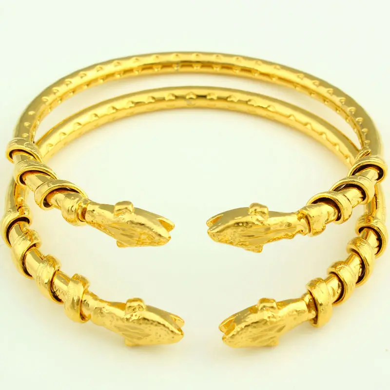 Adixyn Ethiopian Dragon Bracelet For Women Men Gold Color Bangle jewelry Ethiopian/USA/African Animal bracelet bangles Items