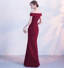 Boat Neck Bridesmaid Dress New Arrival #3