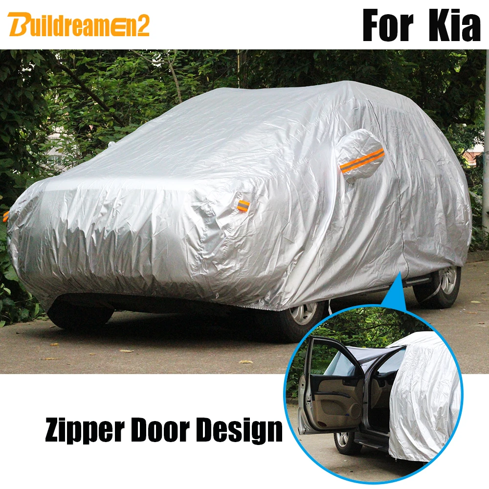 Buildreamen2 Full Car Cover Outdoor Sun Snow Rain Dust Protection Cover Waterproof For Kia K5 K9 Opirus Rio Soul Ceed KX3 KX5