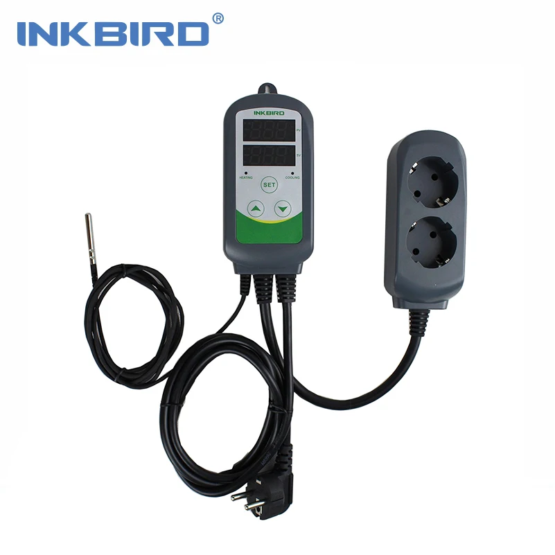 Imagem -02 - Inkbird Conjunto Combinado Pré-wired Digital Dural Estágio Controlador de Umidade Ihc200 e Aquecimento Controlador de Temperatura de Refrigeração Itc308
