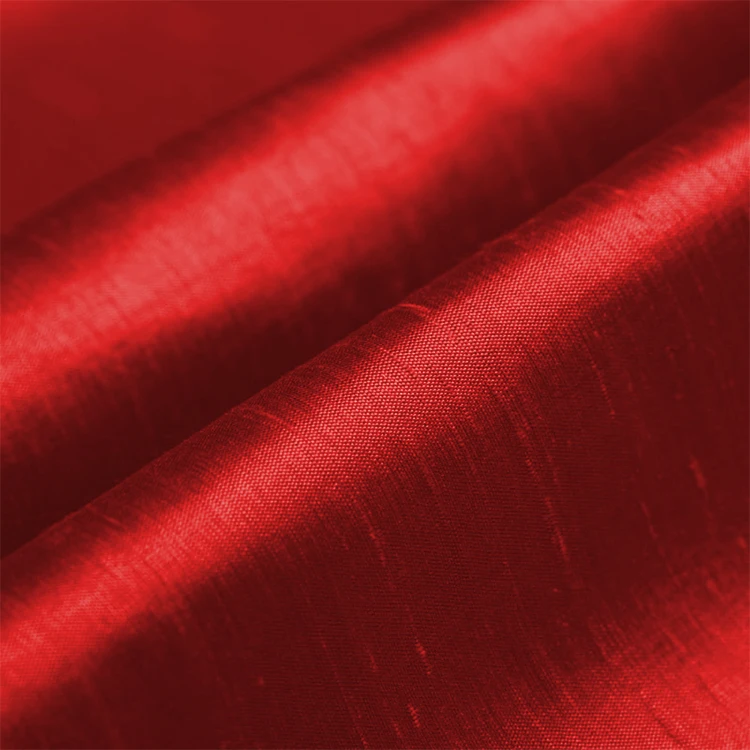 cotton Fabrics Import advanced doupion silk yarn encryption version of red cloth profile senior silk fashion dress fabric