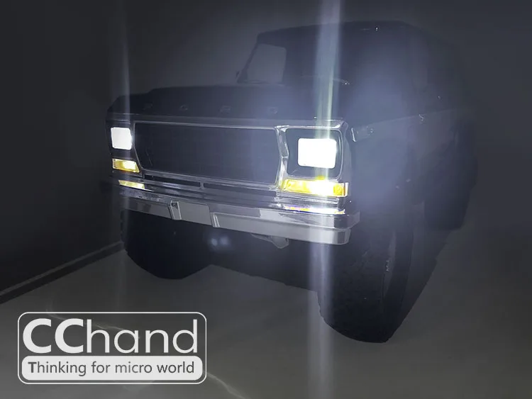 CChand معدن LED ضوء مصباح الرأس مصباح الحافة ل 1/10 TRX-4 TRAXXAS BRONCO