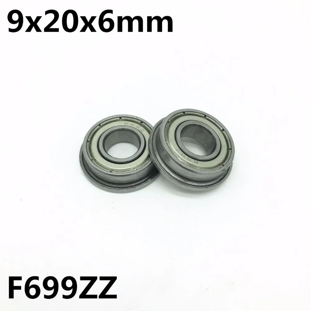 10Pcs F699ZZ 9x20x6 mm Flange Bearings Deep Groove Ball Bearing High Quality F699