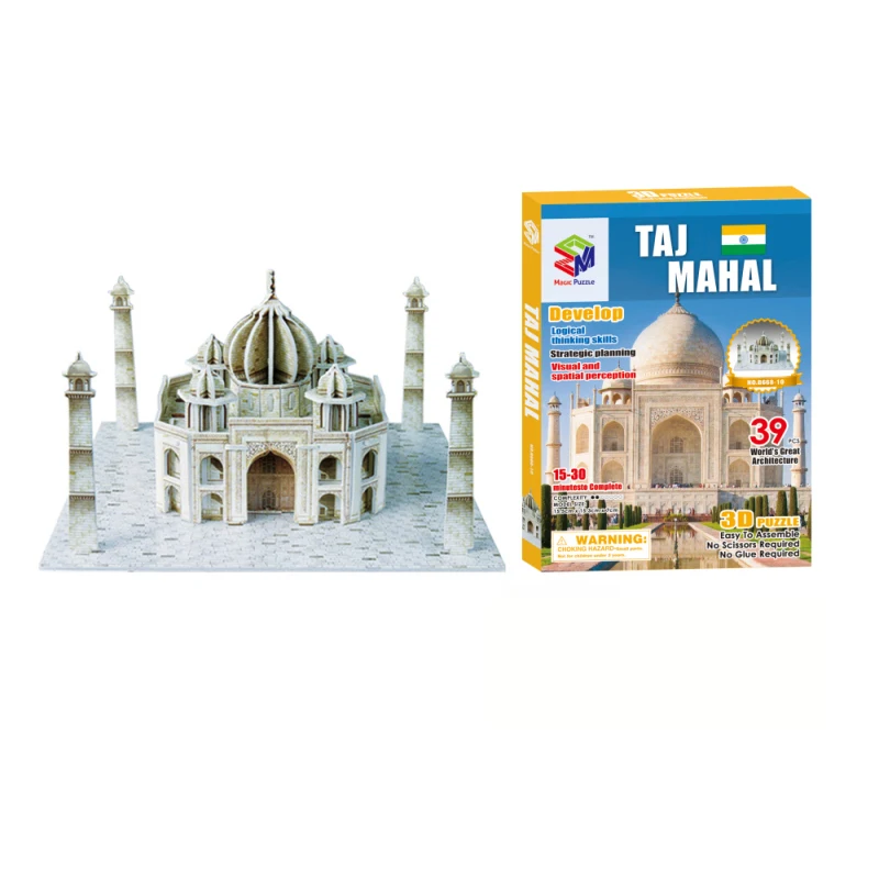 New Arrival 3D Puzzles Taj Mahal Builing Model Toys Educational Toy for Kids 3D Dimensional Jigsaw Puzzle Toys for Christmas