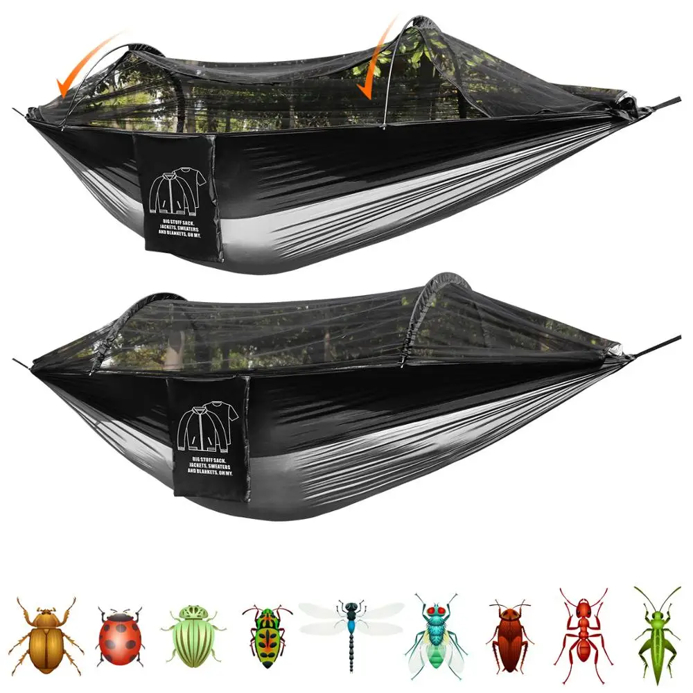 Hitorhike 1-2 Person Outdoor Mosquito Net Parachute Hammock Camping Hanging Sleeping Bed Swing Portable Double Chair Hammock