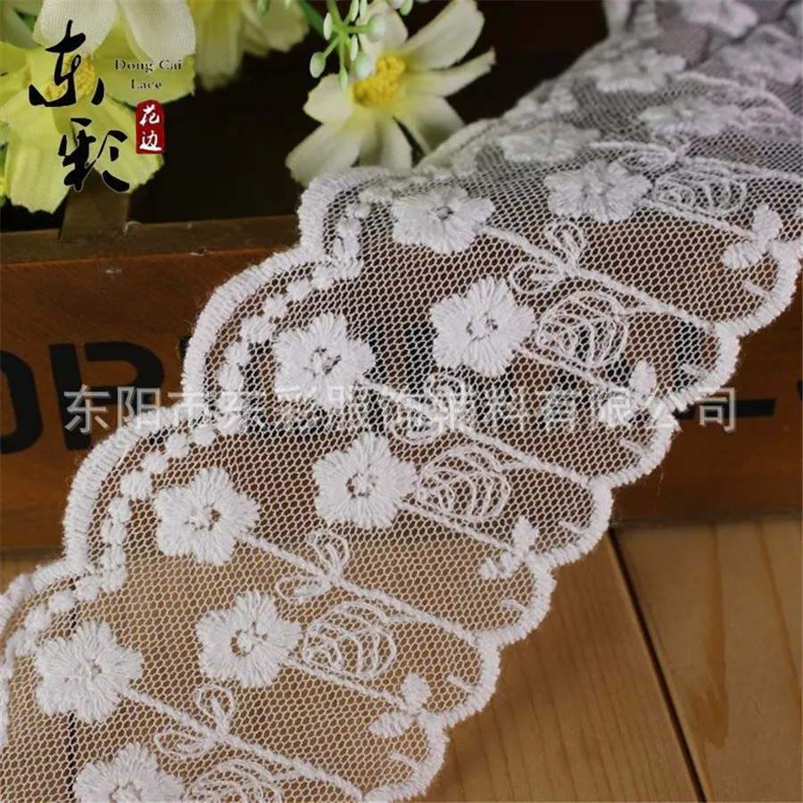 

15yard*6cm Embroidery Cotton Lace Ribbon Organza Lace DIY Sewing Handmade Clothes Fashion Sleeve Pants Edge Accessories