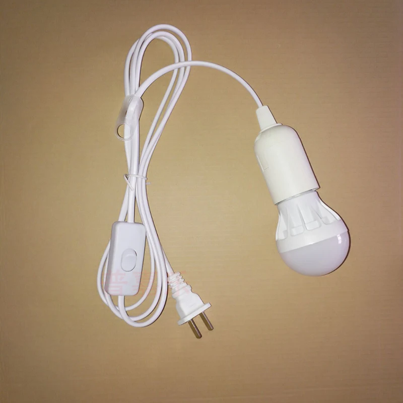 E27 led bulb white yellow mini light Hanging plug lamp holder with switch kit send EU adapter