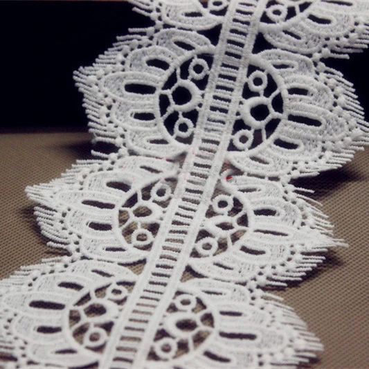 

5 yard 11cm 4.33" wide ivory embroidery tapes lace trim ribbon QL4K943