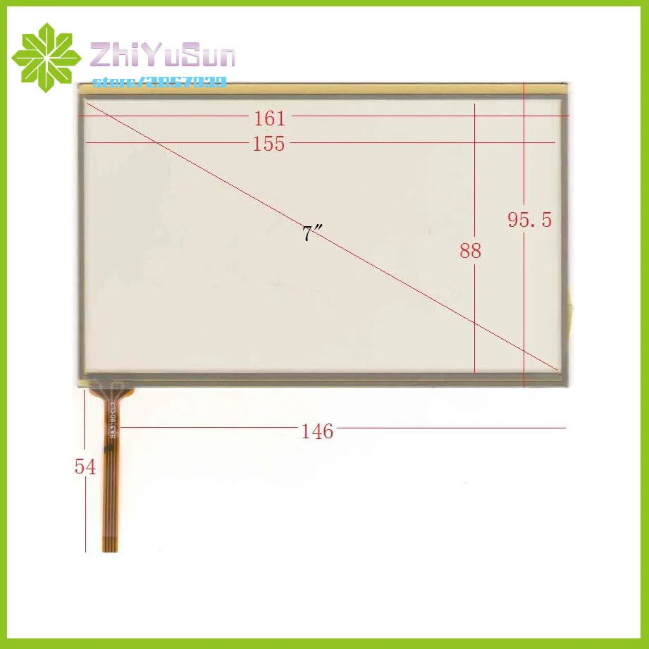 ZhiYuSun 5PCS/Lot 161*95 7inch 4 lins Touch Screen For GPS CAR 161mm*95mm sensor glass Industrial application this's compatible