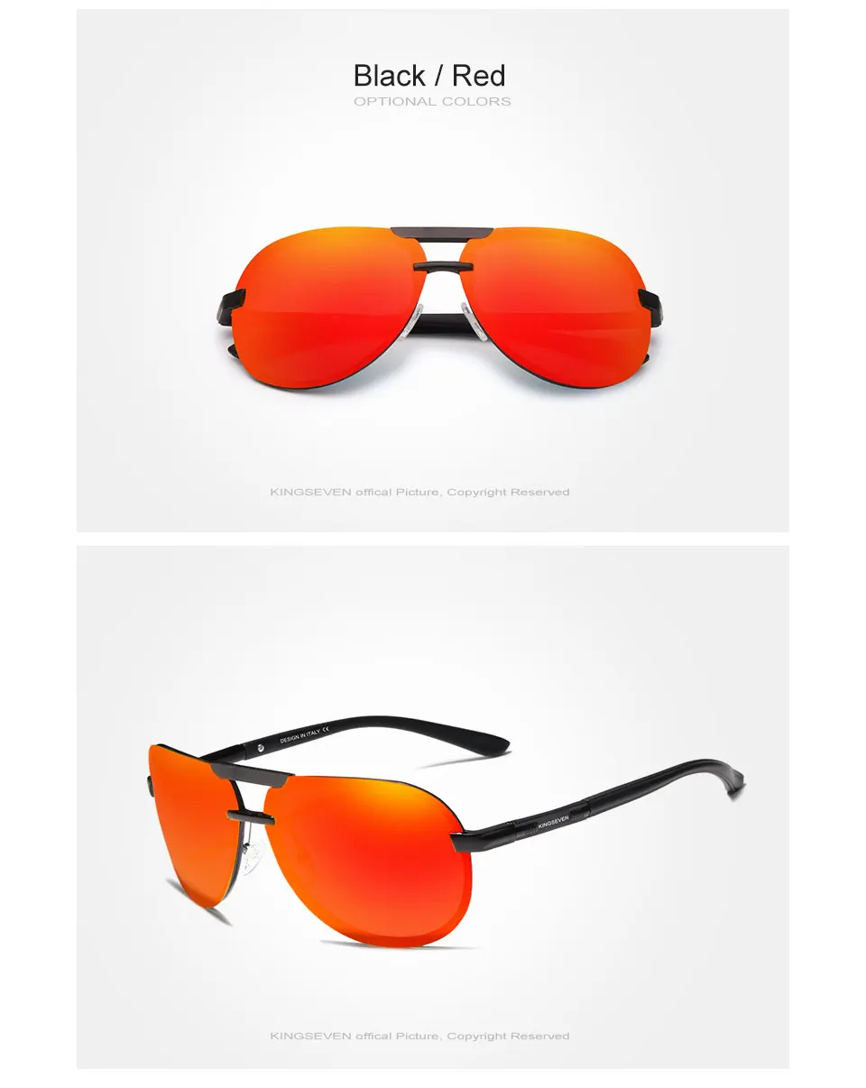 KINGSEVEN BRAND DESIGN Neue Polarisierte Randlose Sonnenbrille für Männer und Frauen, Pilotenrahmen, Sonnenbrille, Herren-Schutzbrille, UV400 Gafas De Sol – Detail 12