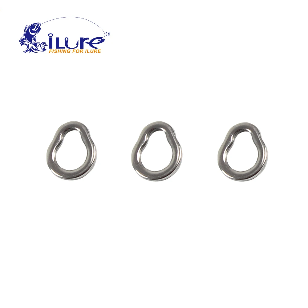 iLure 100pcs/lot Fishing Snap Jigging Seawater Boat Stainless Steel Pear Shape Seamless Ring Fishing Swivel Accessories