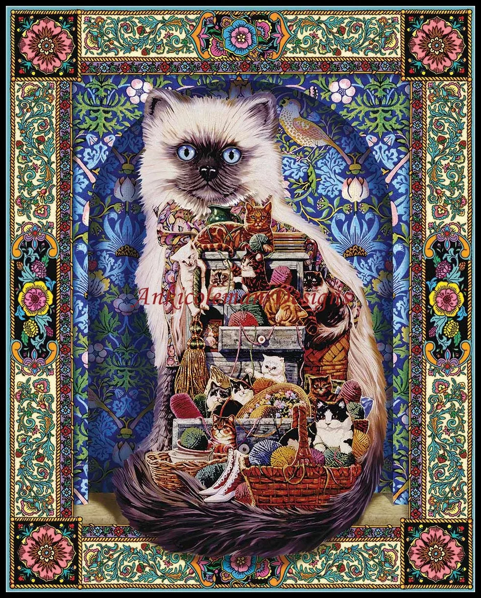 Cats Galore - Counted Cross Stitch Kits - DIY Handmade Needlework for Embroidery 14 ct Cross Stitch Sets DMC Color