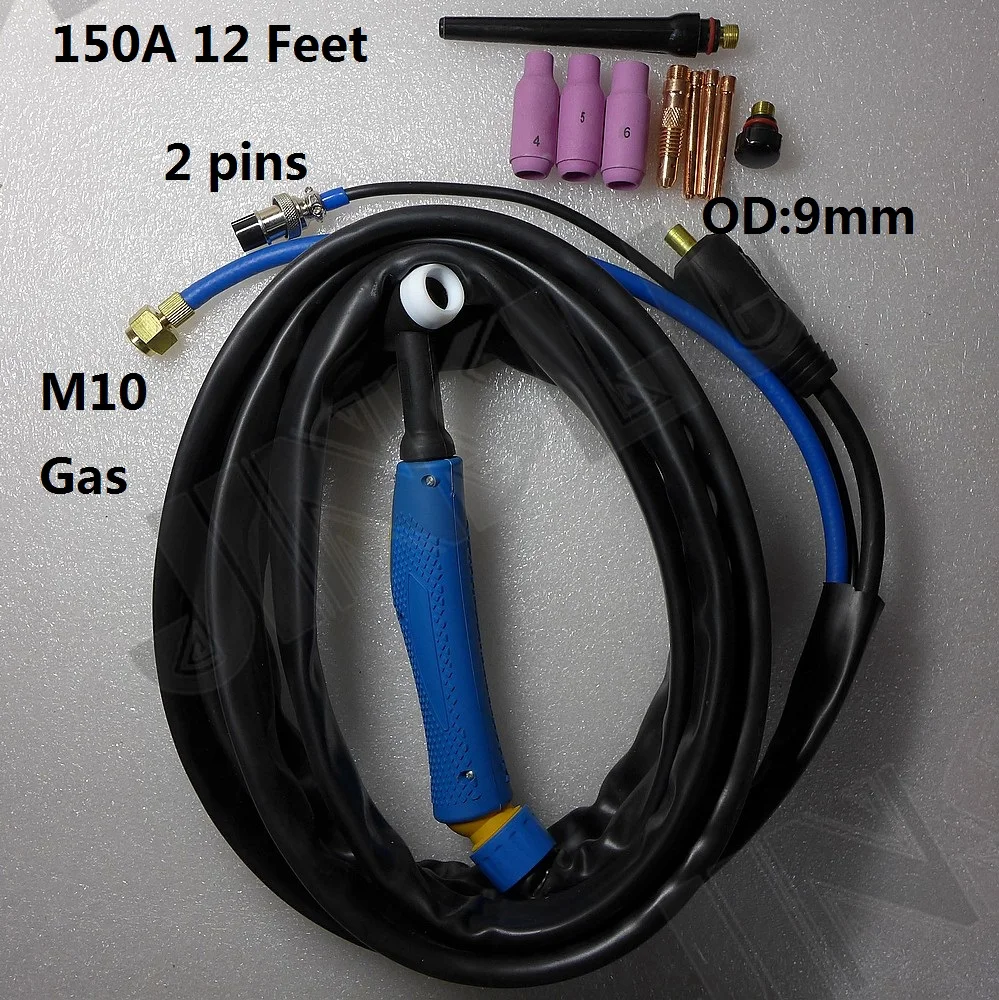 12 Feet 150A Dinse M10 TIG Welding Torch Gas Cooled CT520D WP-17 TIG-17 WP 17  SALE1