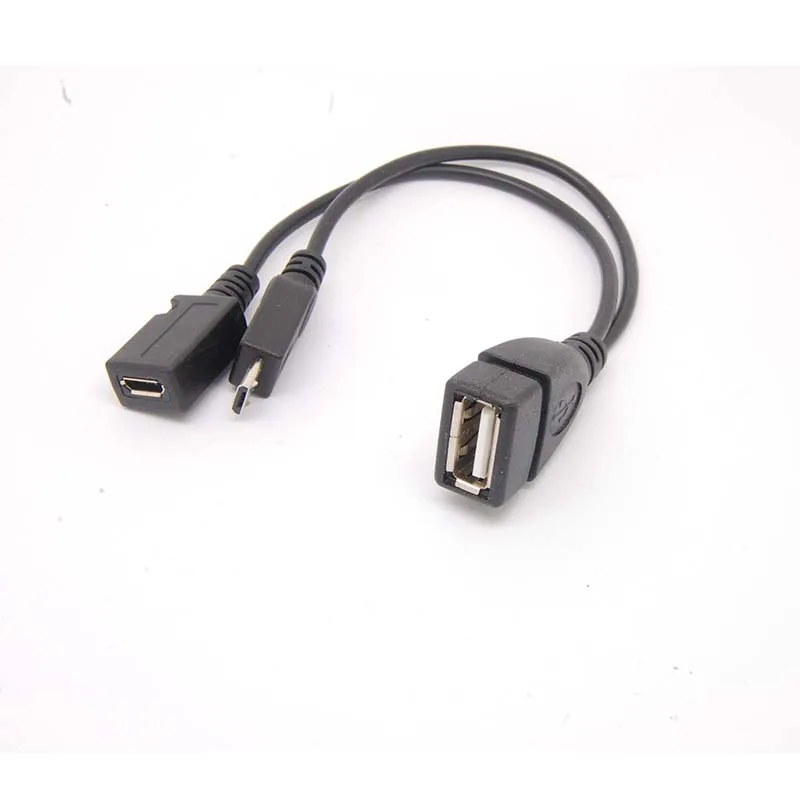 Micro USB Male To USB Female Host OTG Cable USB Power Y Cable for Cell phone TABLET