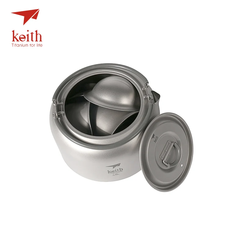 Imagem -03 - Keith Titanium Kongfu Chinês Conjunto de Chá Luxo Portátil Acampamento ao ar Livre Copo Caminhadas Drinkware Ultraleve Apenas 570g Ti3900