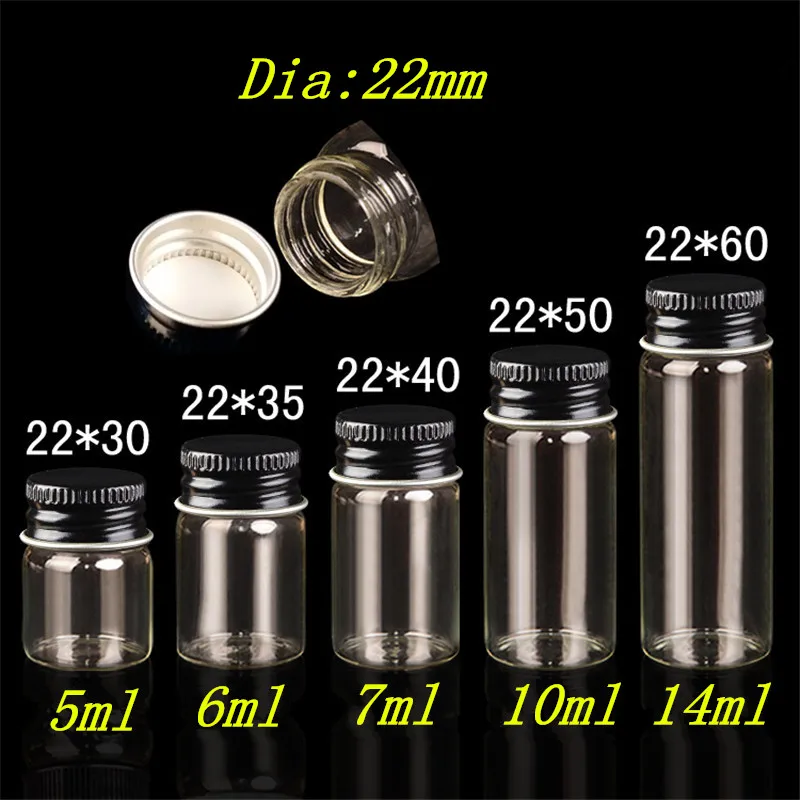 

Glass Jars Bottles with Aluminium Cap Black Liquid Bottles Empty 5ml 6ml 7ml 10ml 14ml Crafts Bottles Jars 100pcs