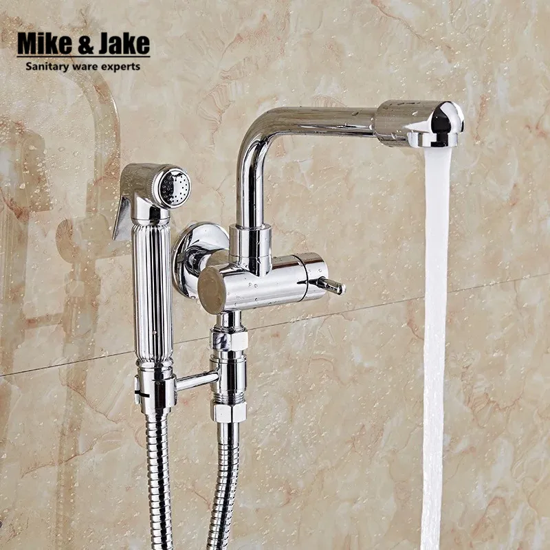 Free shipping single cold wall tap with bidet shower wall mounted faucet cold faucet Water Tap Single Cold Basin Faucet