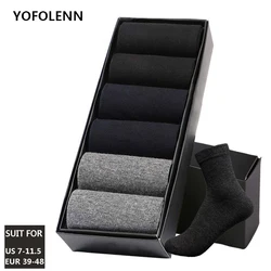 6 Pairs/Lot Plus Size Men's Cotton Socks Business Male Deodorant Crew Socks Breathable Male Solid Color US size(7-11.5) EU 39-48