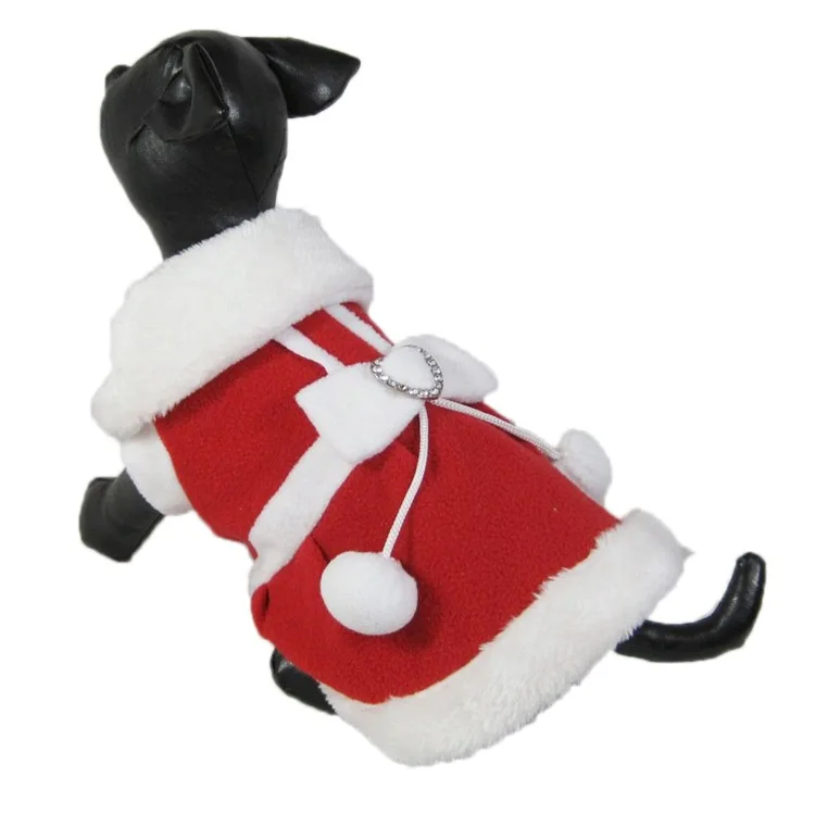 Christmas New Year Winter Red Dog Dress Santa Claus Coat Costume Solid Chihuahua Clothes Tuxedo Skirt Dress Red Dog