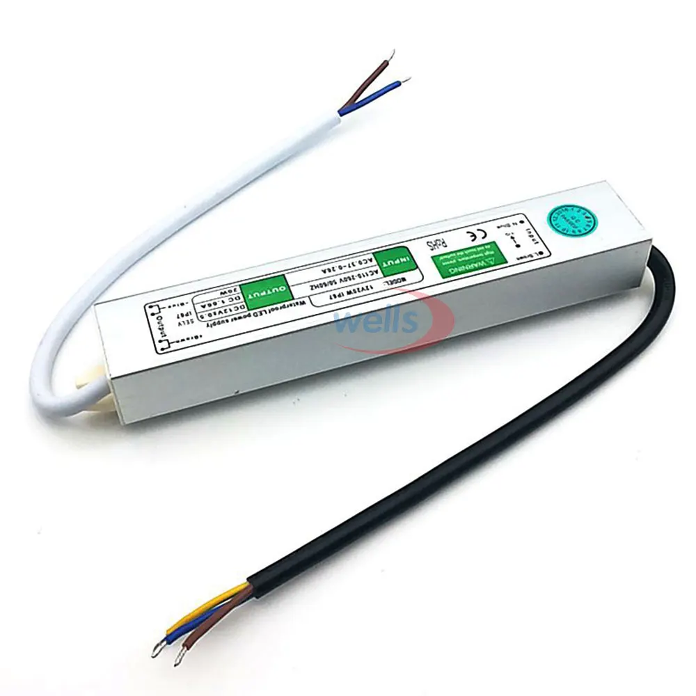 Imagem -03 - Impermeável Led Driver Fonte de Alimentação Ip67 ac dc 12v 24v 10w 15w 20w 25w 30w 36w 45w 50w 60w 80w 100w 120w 150w Conduziu a Tira Clara