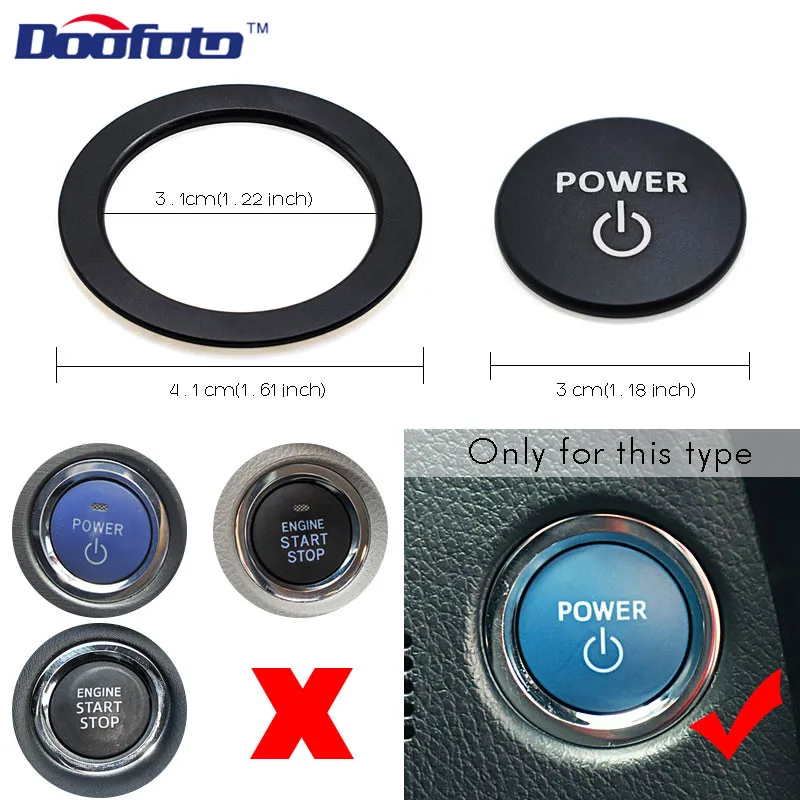 Doofoto Auto Start Stop Motore Pulsante di Alimentazione Misura Per Toyota Prius Corolla Avensis Vellifire Anello di Copertura Styling Adesivo