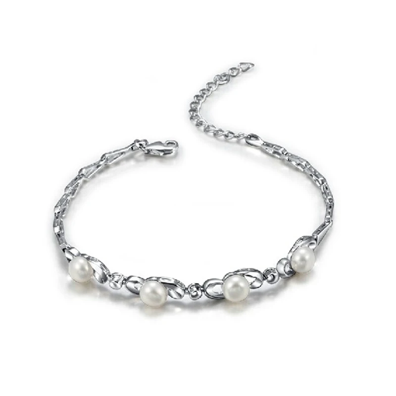 

Sinya 925 Pure Silver Natural Fine Jewelry High Luster Freshwater Pearls Bracelets for Women Girl Mother