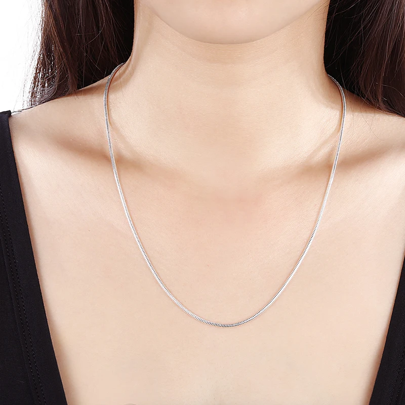 2mm Snake Chain Necklace,2017 Brand New Glam Fashion Jewelry Europe Style Soul 925 Sterling Silver Bijoux Gift For Men Women