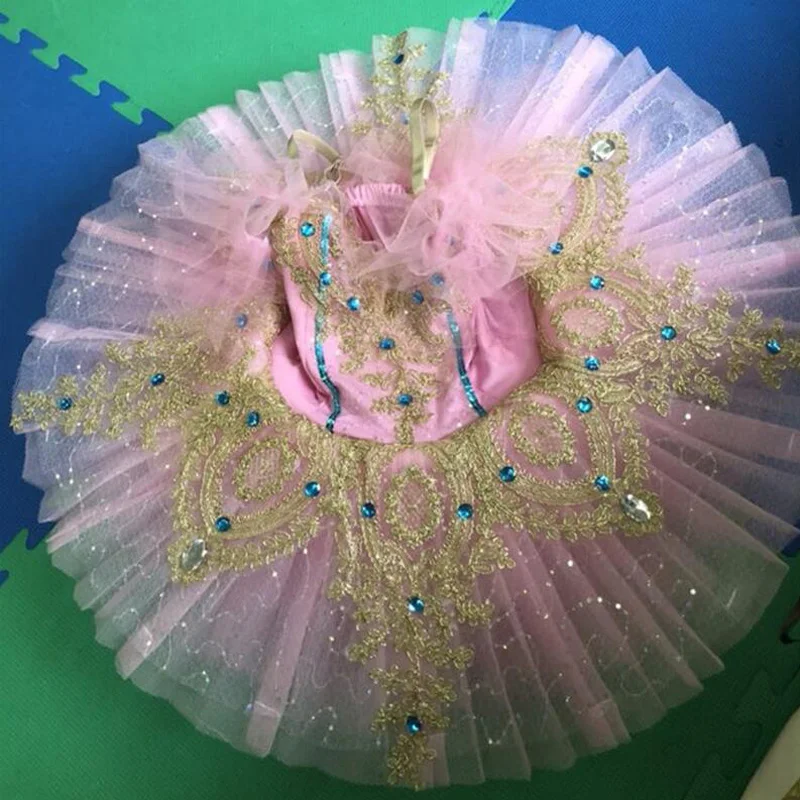 Vestido de Tutús de Ballet con lentejuelas para niños, trajes de baile de Ballet de Lago de los Cisnes, ropa profesional para niñas, vestido de tutú, traje de baile