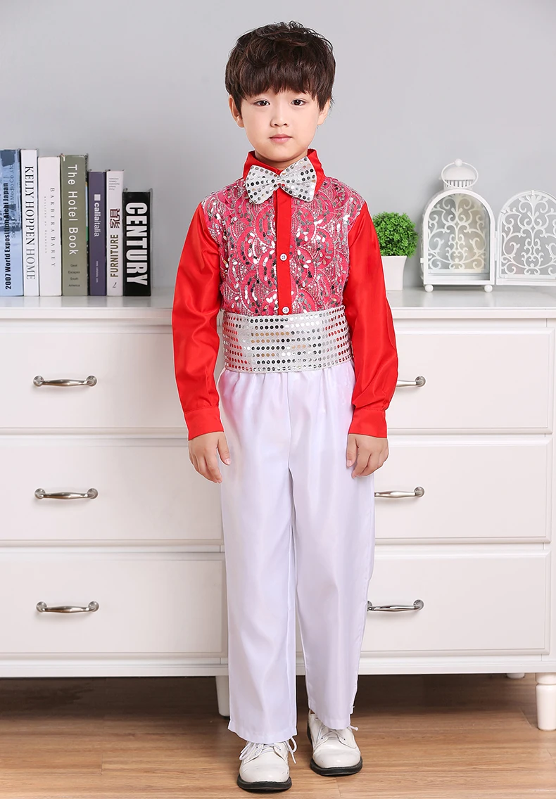 Children's jazz dance Latin dance costumes boys dance competition choir performance clothing poetry reading uniform