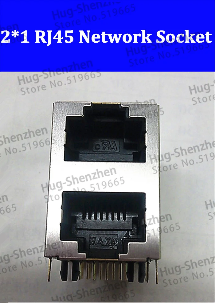 20PCS RJ45 network jack shielded RJ45 socket 8P8C 2*1 socket