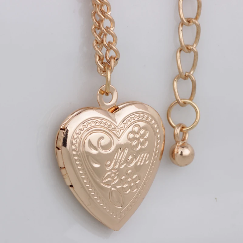 N128 Fashion jewelry mom's gift with blessing put into... flower pattern heart shape flocket pendant necklace