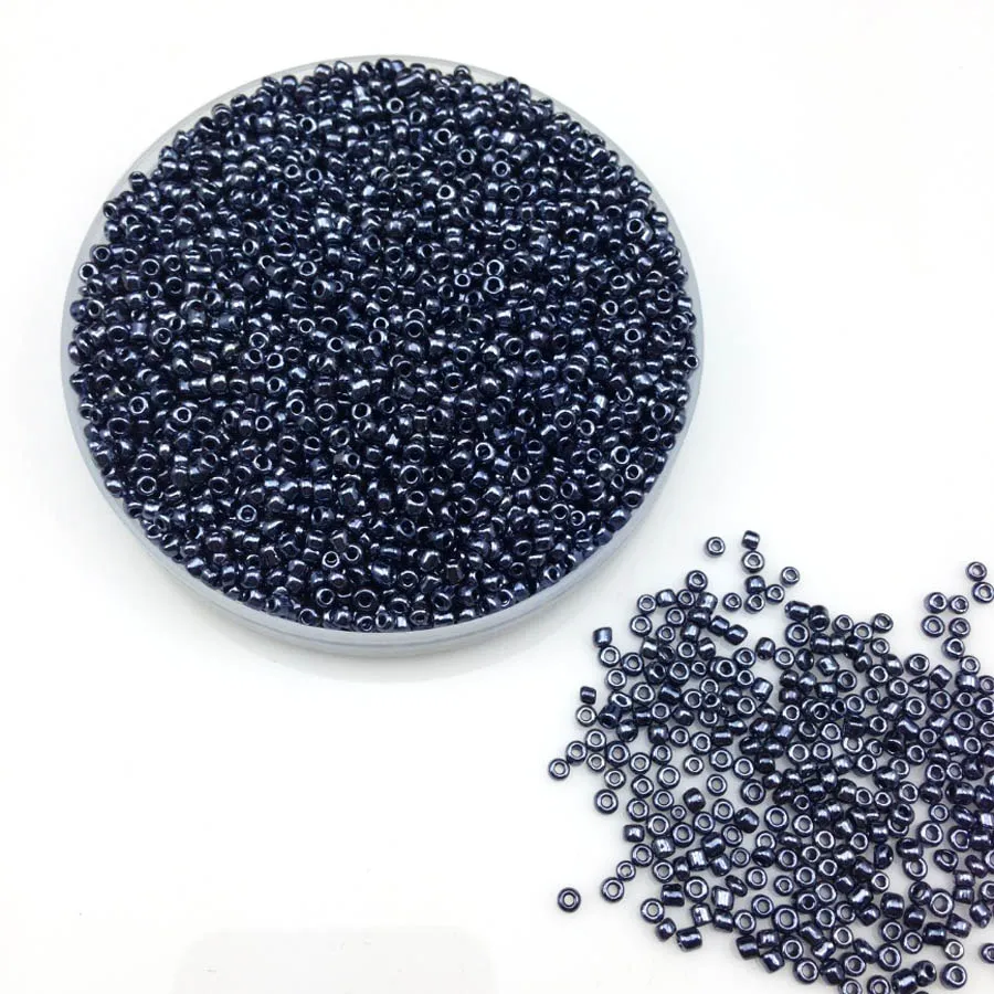 16g 1000pcs 2mm 12/0 Navy Blue Metal Color Round Loose Spacer Beads Cezch Glass Seed Beads Handmade Jewelry DIY Garment Bead