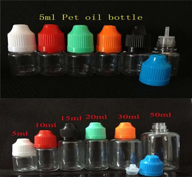 

5ml PET Empty E Liquid Bottle Safe Tips LDPE For E Cig Vapor Vape Liquid 5ML Plastic Needle Dropper oil Bottles