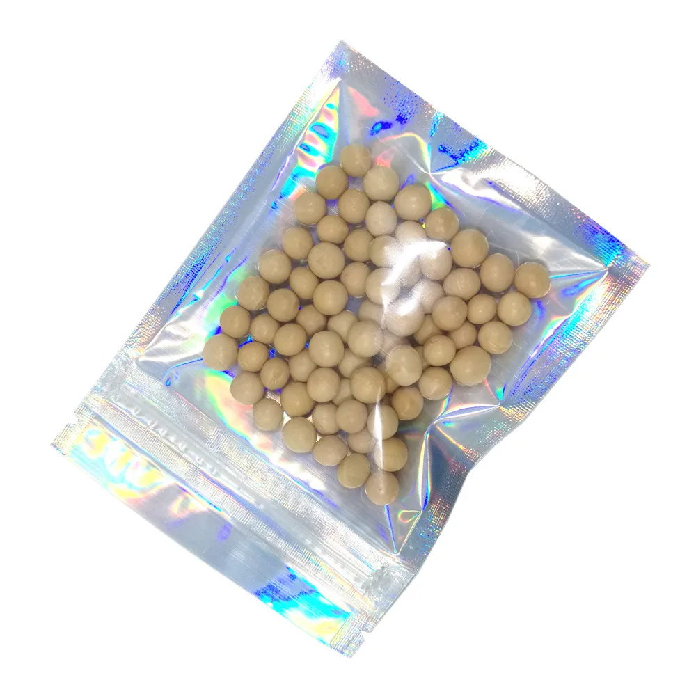 

1000Pcs/ lot Wholesale Clear Laser Aluminum Foil Heat Seal Zipper Package Pouch Mylar Food Beans Retails Ziplock Packing Bags