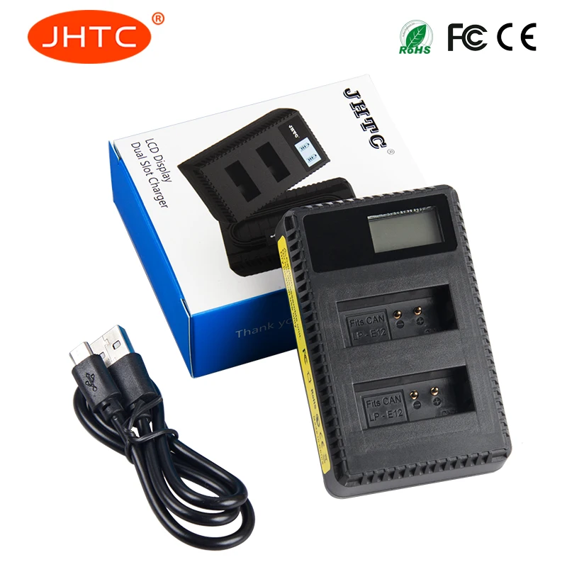 Carregador de bateria para câmera Canon, LP-E12, 100D, Rebelde, SL1, Beijo X7, EOS M, M2, 100D, M10, EOSM, EOSM2, LP E12