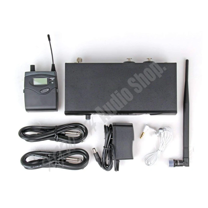 Одноканальная система ушных вкладышей, беспроводная, UHF, профессиональная система ушных вкладышей, USB и наушники белого цвета