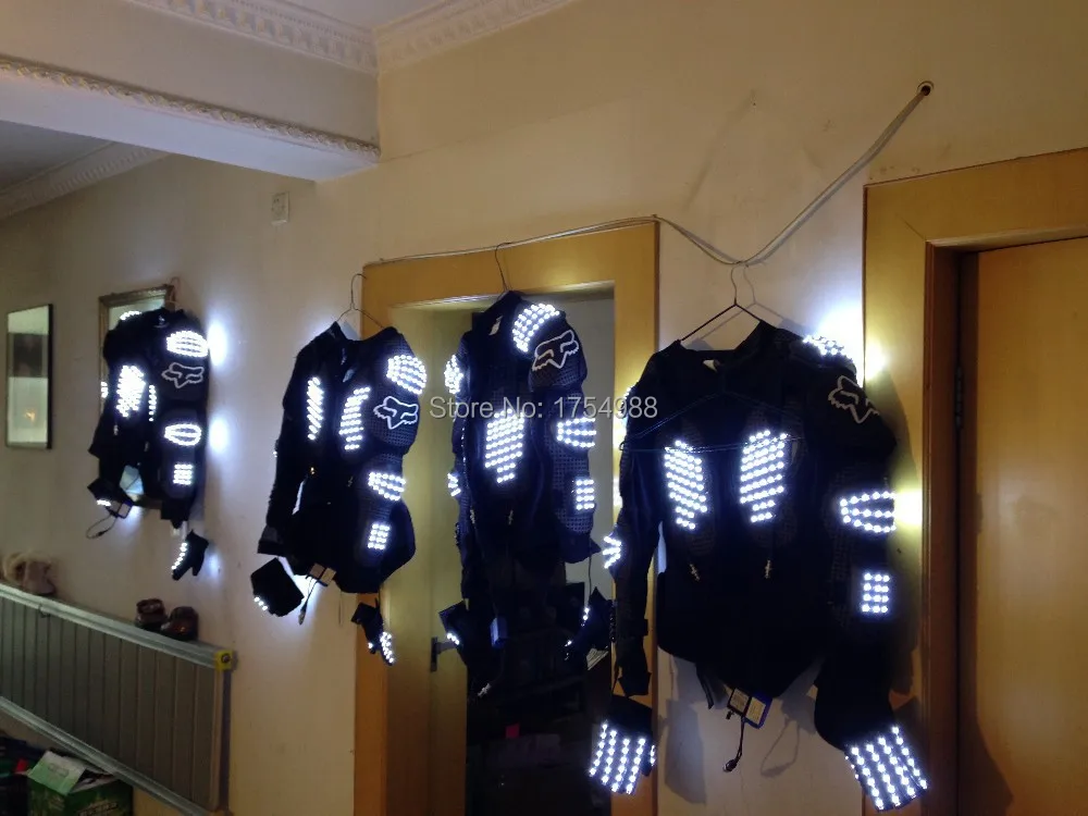 DHL Free shipping LED Jacket  RGB color LED show LED armor LED Suits Robot Costume Luminous Clothing Night Clubs  Party Supplies