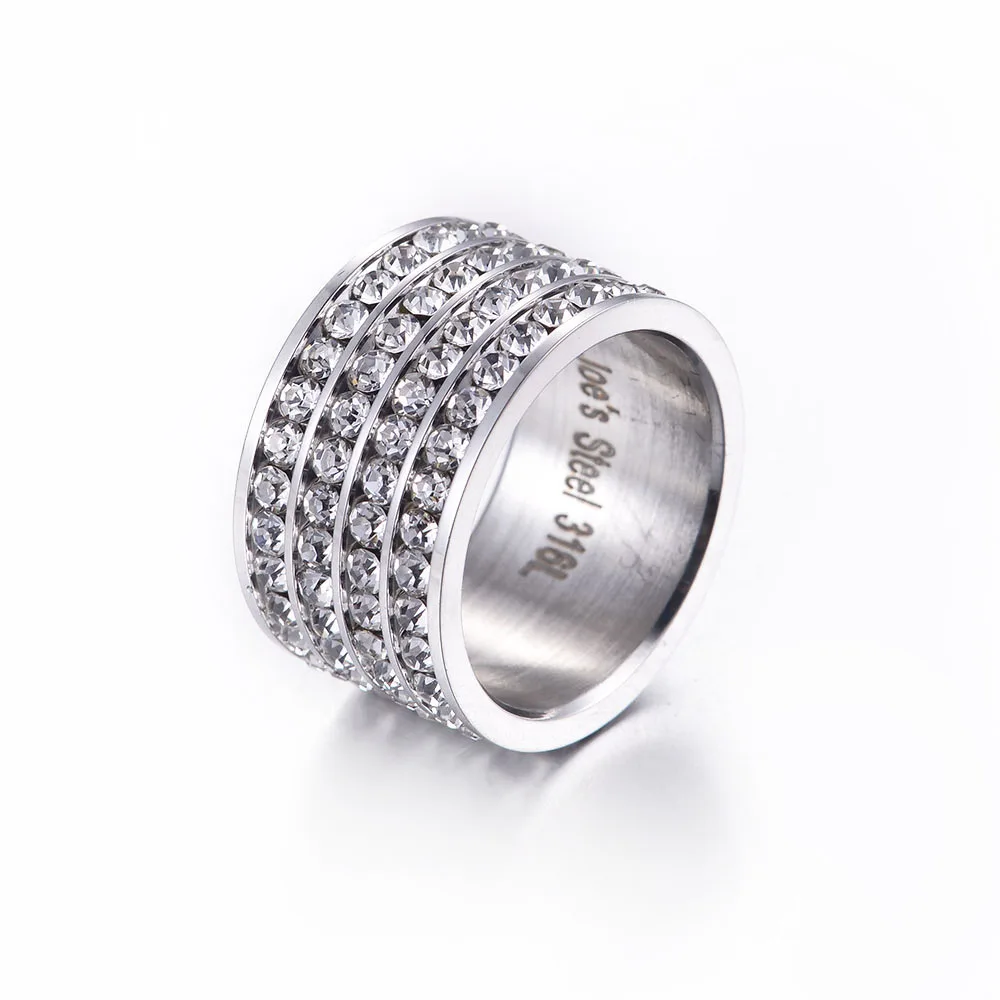 

SDA Trendy 316L Stainless Steel Rings With CZ Stones Men's Hiphop Rock Accessories RT300