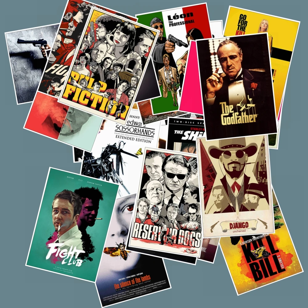 25pcs Classic Movie stickers For Luggage Laptop Art Painting Kill Bill Pulp Fiction Poster Stickers waterproof skateboard toy