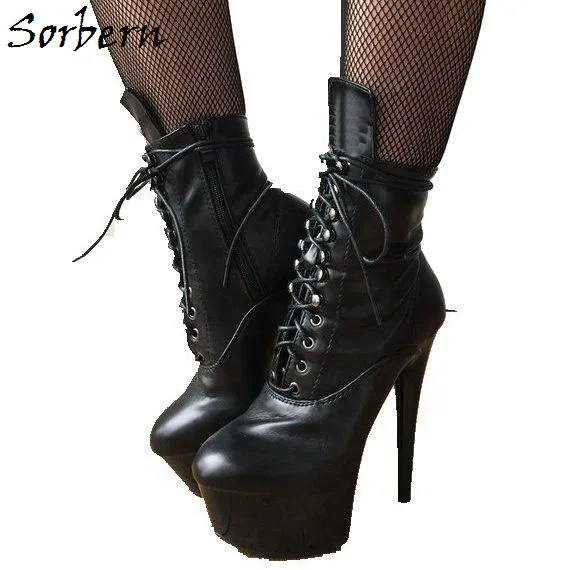 Sorbern Ankle Boots For Women Lace Up Designer Boots Women Luxury Custom Color 15CM High Heels Boots Bottes Femmes